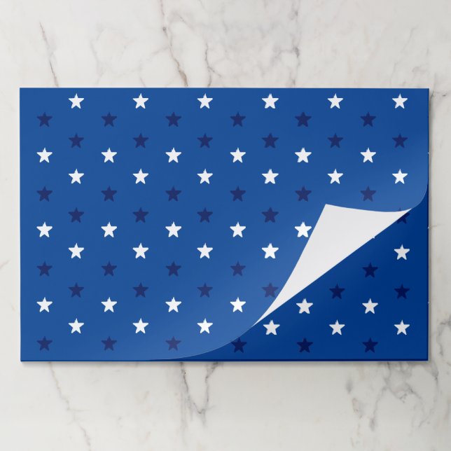Patriotic blue white navy blue stars placemats (Folded)