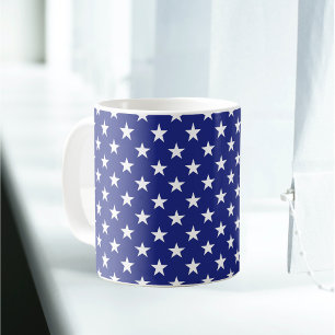 Patriotic Blue White Star Coffee Mug