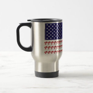 Patriotic BMX Biker American Flag Travel Mug