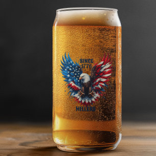 Patriotic Bold Eagle Snow Globe Can Glass