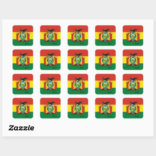 Patriotic Bolivia  Bolivian flag holiday sports Square Sticker