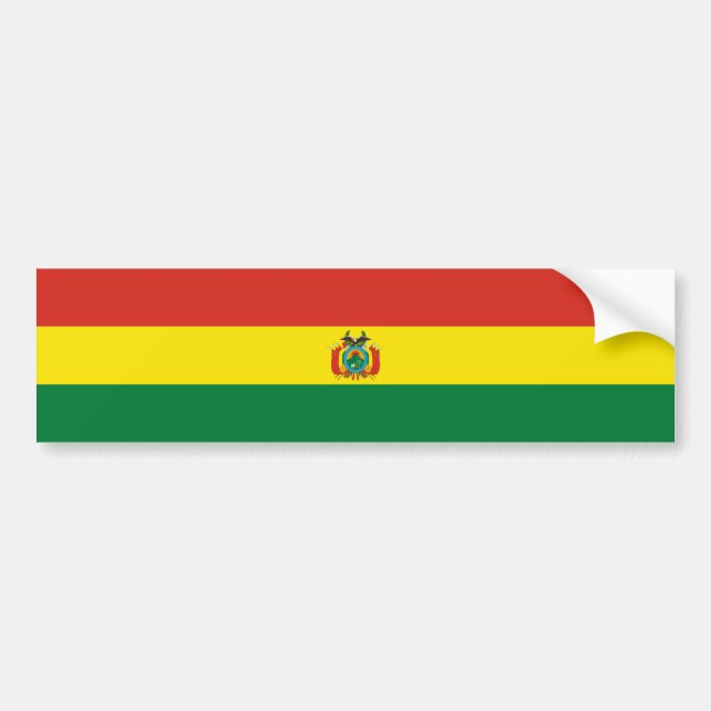 Patriotic Bolivia Flag Bumper Sticker (Front)