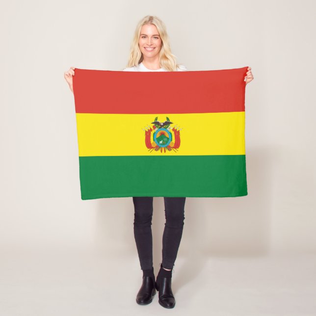Patriotic Bolivia Flag Fleece Blanket (In Situ)