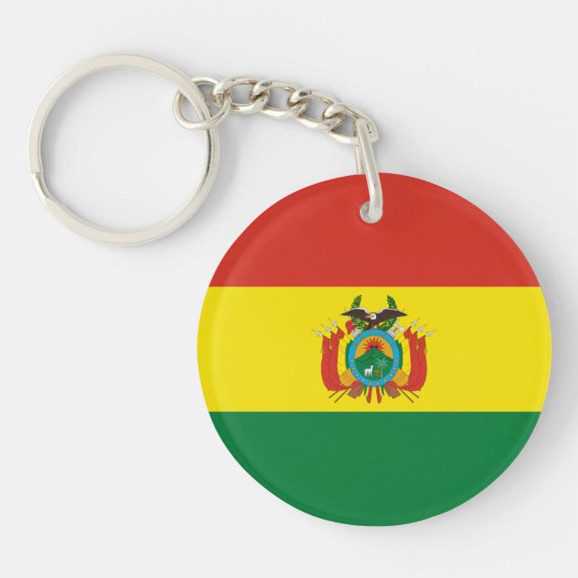 Patriotic Bolivia Flag Keychain (Front)