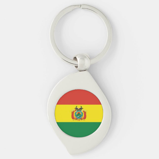 Patriotic Bolivia Flag Keychain (Front)