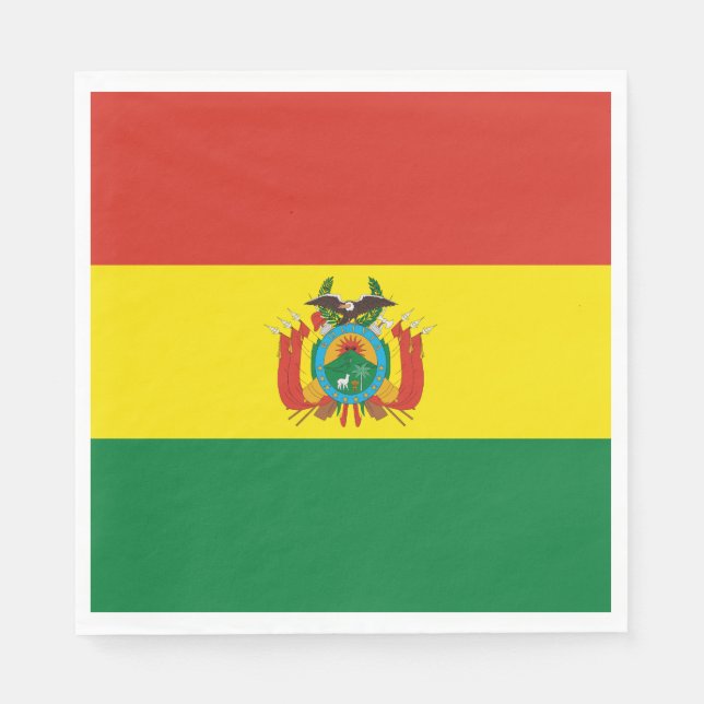Patriotic Bolivia Flag Napkins (Front)