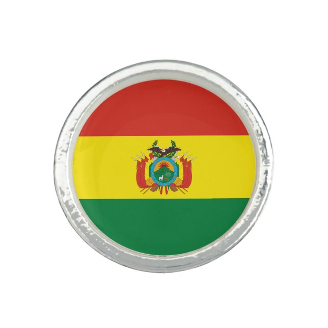 Patriotic Bolivia Flag Ring (Front)