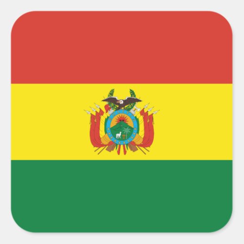 Patriotic Bolivia Flag Square Sticker