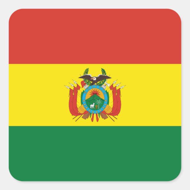 Patriotic Bolivia Flag Square Sticker (Front)