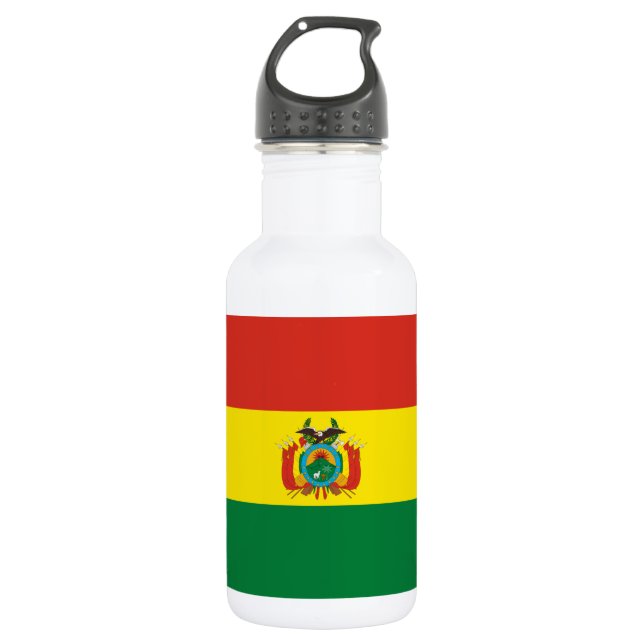Patriotic Bolivia Flag Stainless Steel Water Bottle (Front)
