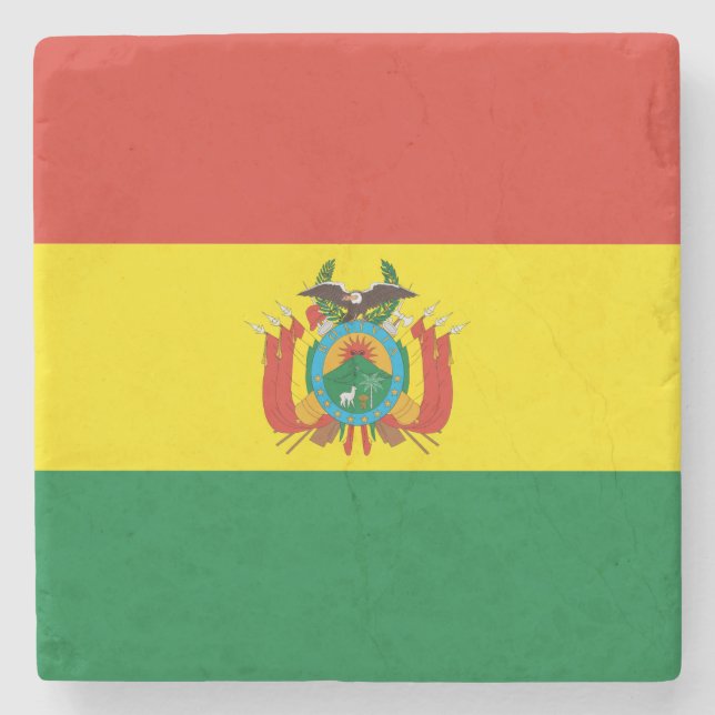 Patriotic Bolivia Flag Stone Coaster (Front)