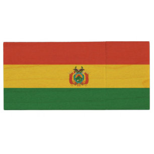 Patriotic Bolivia Flag Wood Flash Drive