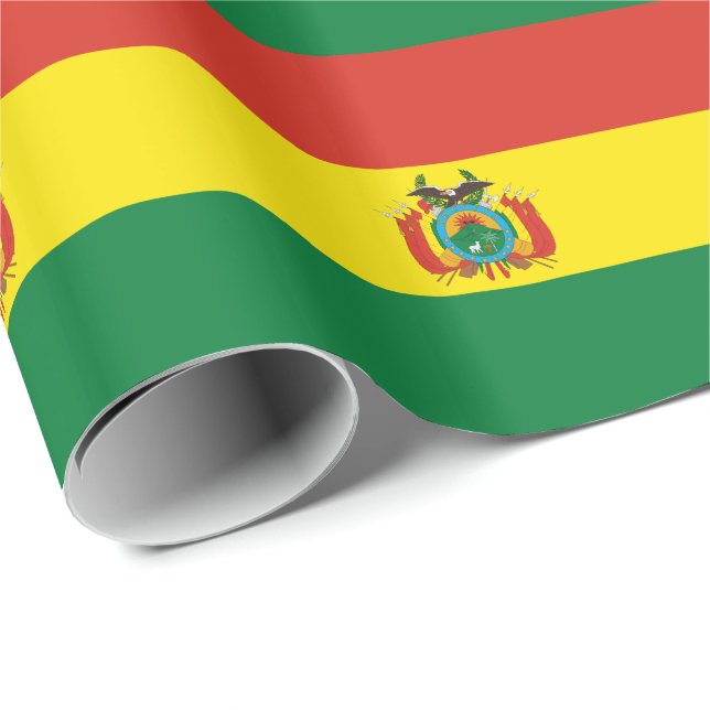 Patriotic Bolivia Flag Wrapping Paper (Roll Corner)