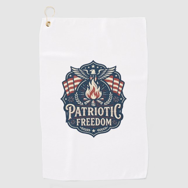 Patriotic Bonfire Night Vector Graphic Tee_1 Golf Towel (Front)
