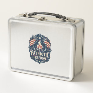 Patriotic Bonfire Night Vector Graphic Tee_1 Metal Lunch Box