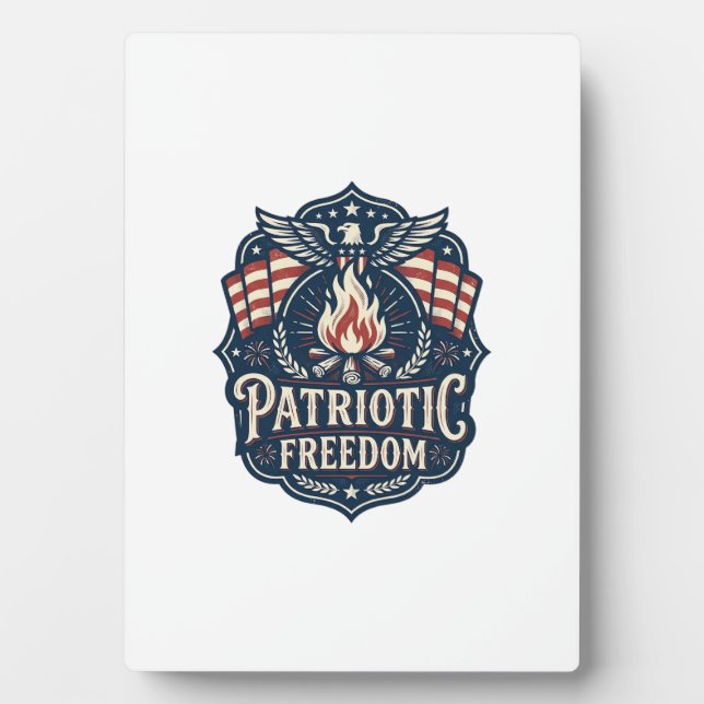 Patriotic Bonfire Night Vector Graphic Tee_1 Plaque (Front)