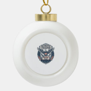 Patriotic Book Club Vector Graphic Tee (2) Ceramic Ball Christmas Ornament