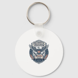 Patriotic Book Club Vector Graphic Tee (2) Keychain