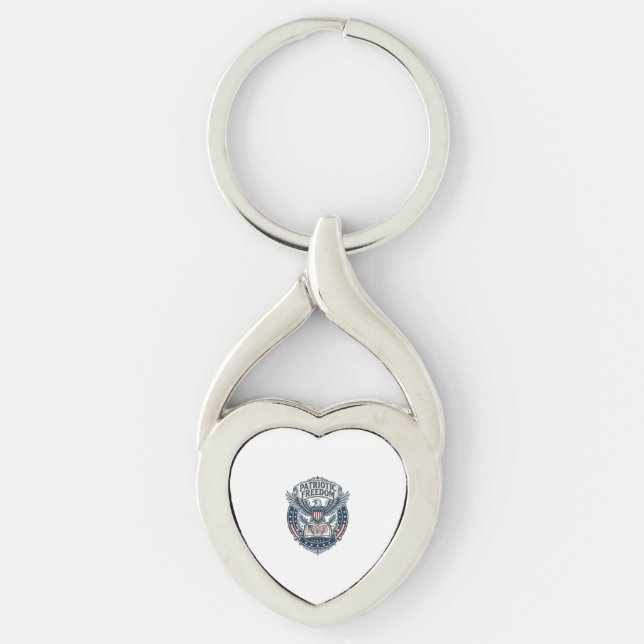 Patriotic Book Club Vector Graphic Tee (2) Keychain (Front)