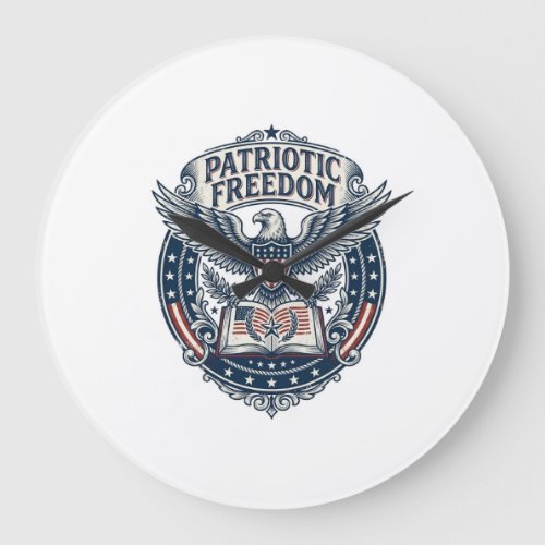 Patriotic Book Club Vector Graphic Tee (2) Large Clock