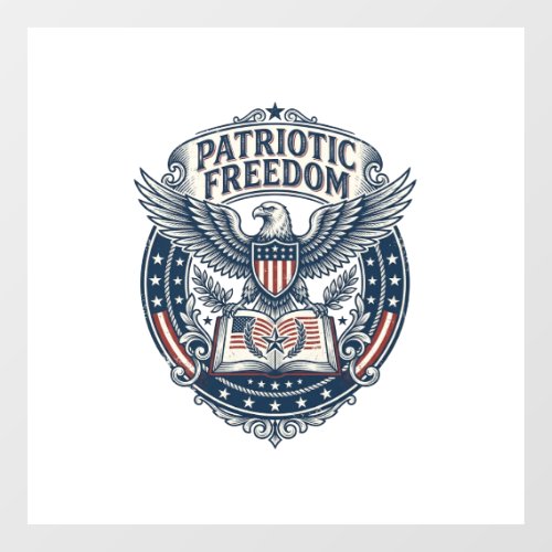 Patriotic Book Club Vector Graphic Tee (2) Window Cling