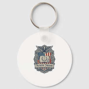 Patriotic Book Club Vector Graphic Tee Keychain