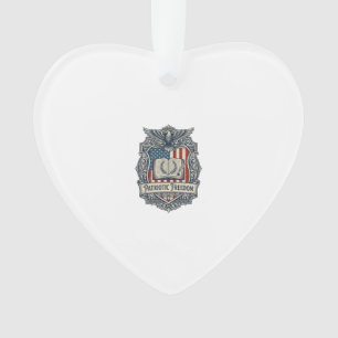 Patriotic Book Club Vector Graphic Tee Ornament