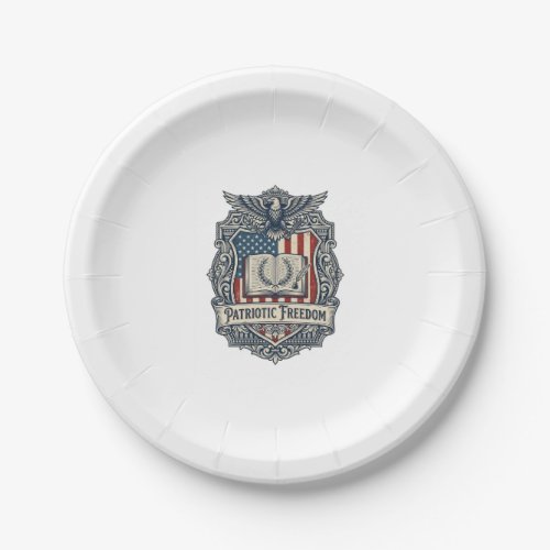 Patriotic Book Club Vector Graphic Tee Paper Plates
