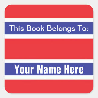 Patriotic Book Ownership Label #2 Square Sticker
