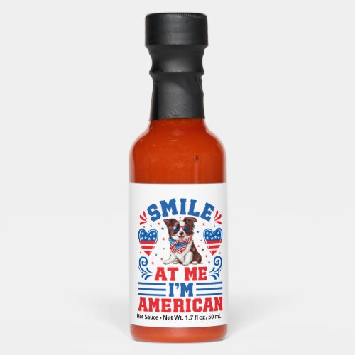 Patriotic Border Collie Dog for 4th Of July Hot Sauces