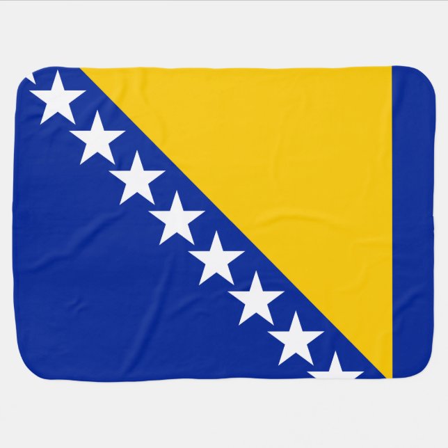 Patriotic Bosnia Herzegovina Flag Baby Blanket (Horizontal)