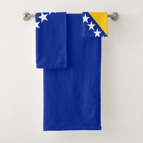 Patriotic Bosnia Herzegovina Flag Bath Towel Set