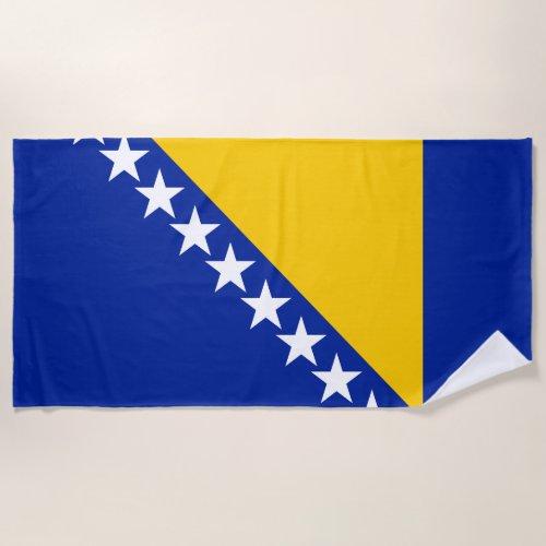 Patriotic Bosnia Herzegovina Flag Beach Towel