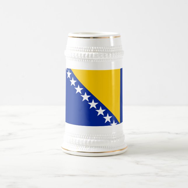 Patriotic Bosnia Herzegovina Flag Beer Stein (Center)