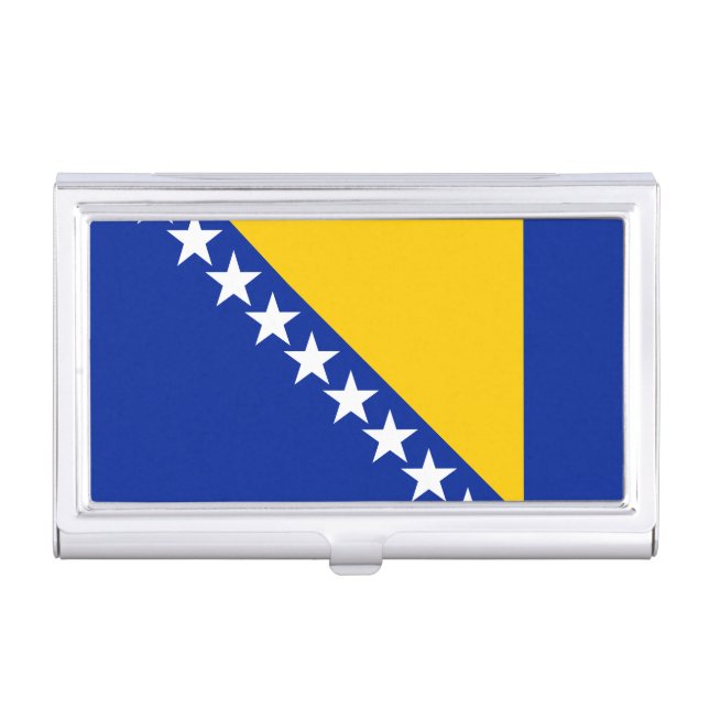 Patriotic Bosnia Herzegovina Flag Business Card Case (Front)