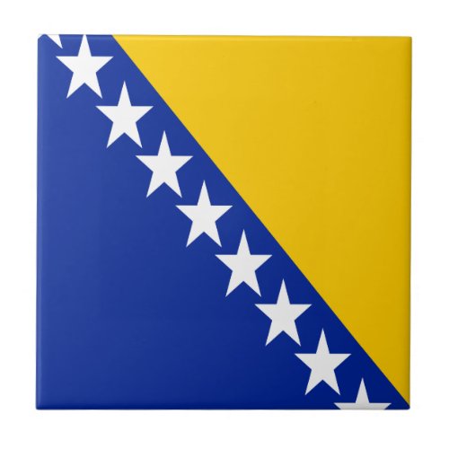 Patriotic Bosnia Herzegovina Flag Ceramic Tile