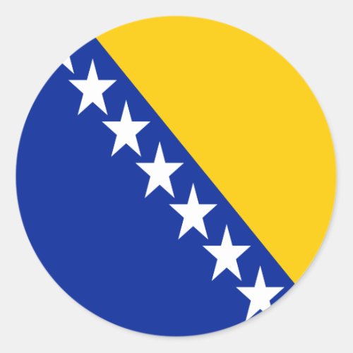 Patriotic Bosnia Herzegovina Flag Classic Round Sticker