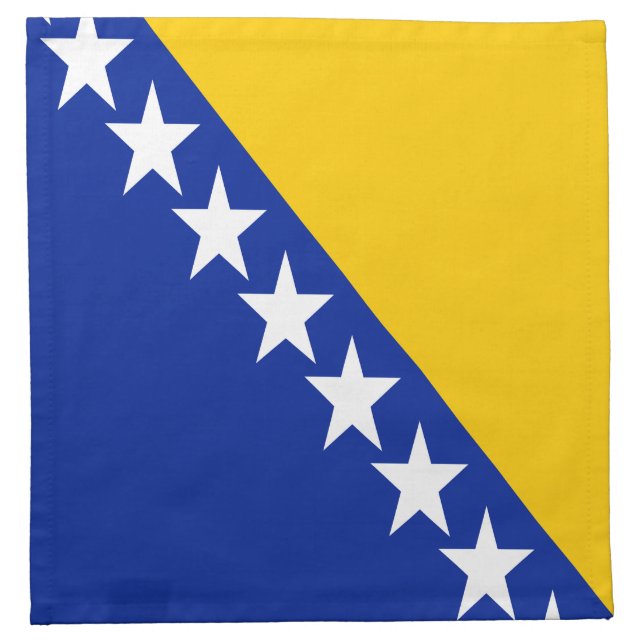 Patriotic Bosnia Herzegovina Flag Cloth Napkin (Front)
