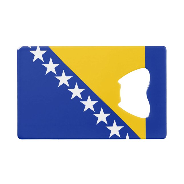 Patriotic Bosnia Herzegovina Flag Credit Card Bottle Opener (Front (Horizontal))