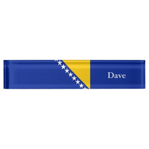 Patriotic Bosnia Herzegovina Flag Desk Name Plate