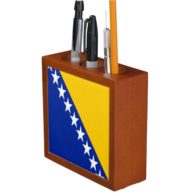 Patriotic Bosnia Herzegovina Flag Desk Organizer (In Situ)