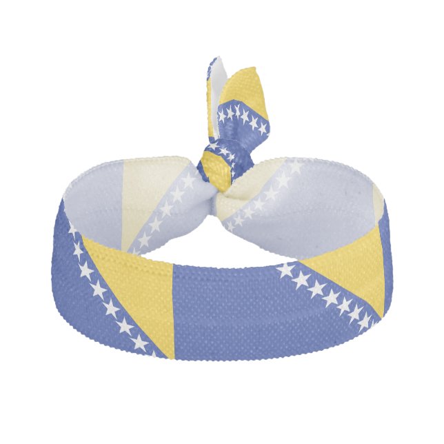 Patriotic Bosnia Herzegovina Flag Elastic Hair Tie (Front)