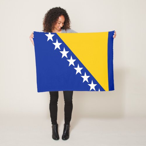 Patriotic Bosnia Herzegovina Flag Fleece Blanket