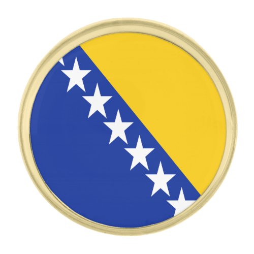 Patriotic Bosnia Herzegovina Flag Gold Finish Lape Gold Finish Lapel Pin