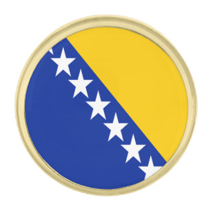 Patriotic Bosnia Herzegovina Flag Gold Finish Lape Lapel Pin