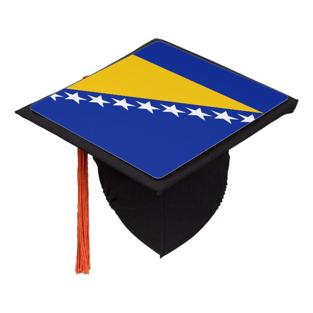 Patriotic Bosnia Herzegovina Flag Graduation Cap Topper (Angled)