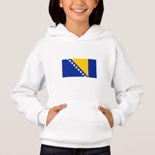 Patriotic Bosnia Herzegovina Flag Hoodie (Front)