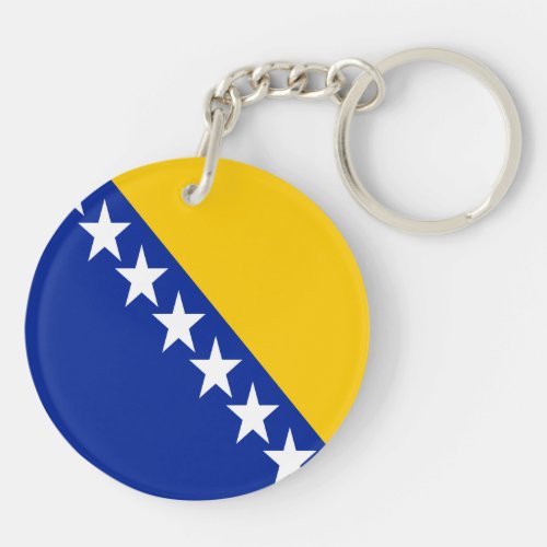 Patriotic Bosnia Herzegovina Flag Keychain