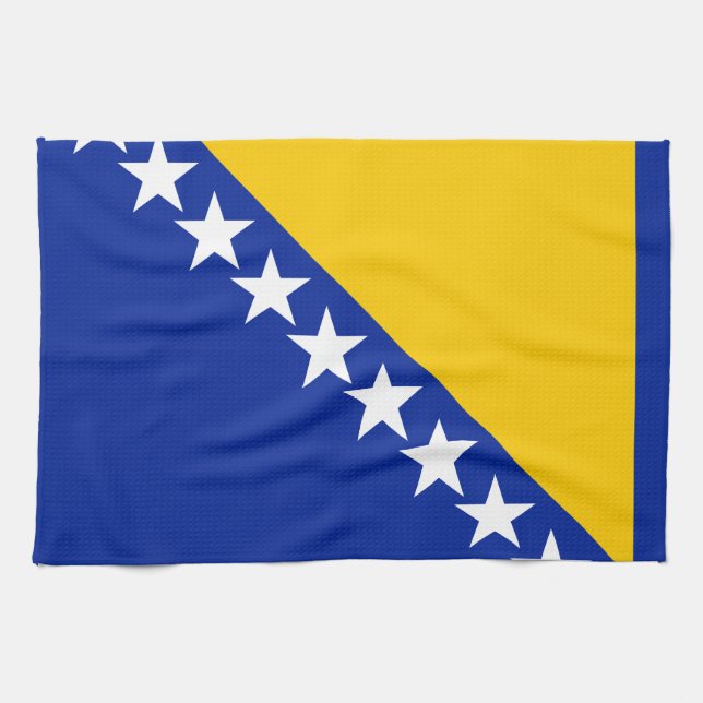 Patriotic Bosnia Herzegovina Flag Kitchen Towel (Horizontal)