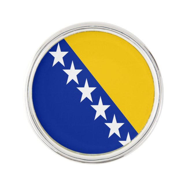 Patriotic Bosnia Herzegovina Flag Lapel Pin (Front)